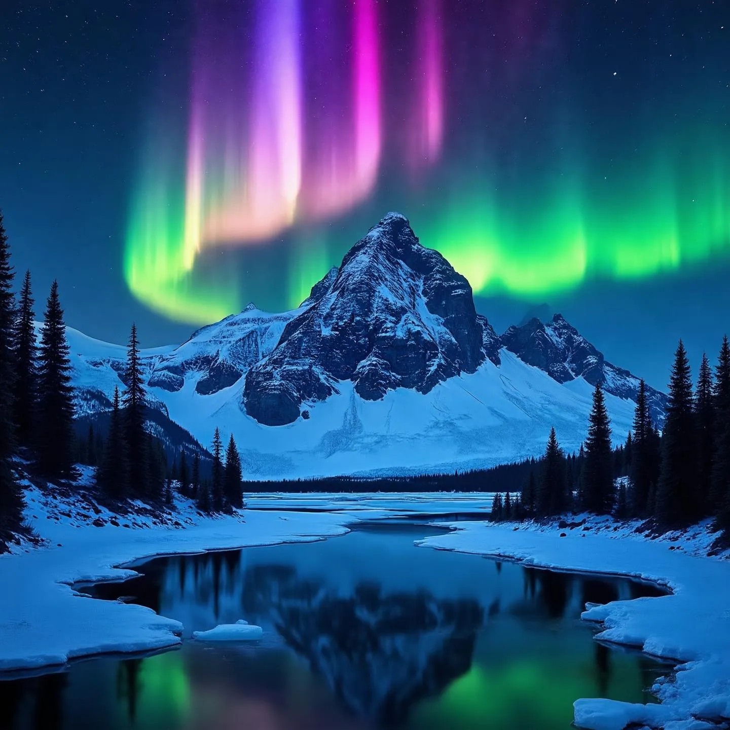 Majestic mountain sunset landscape